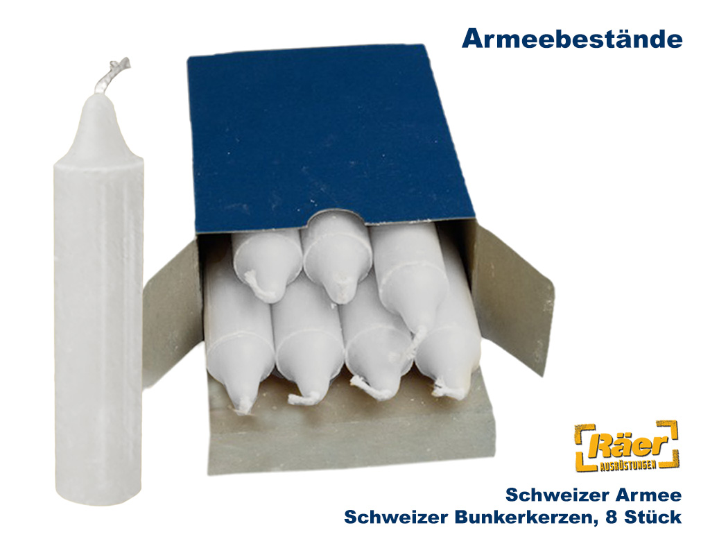 Schweizer Bunkerkerzen, tropfenfrei    A/B
