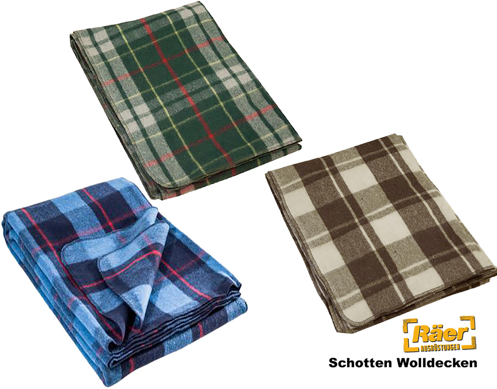 Schotten Wolldecke, Tartan-Design, 225x160 cm    A