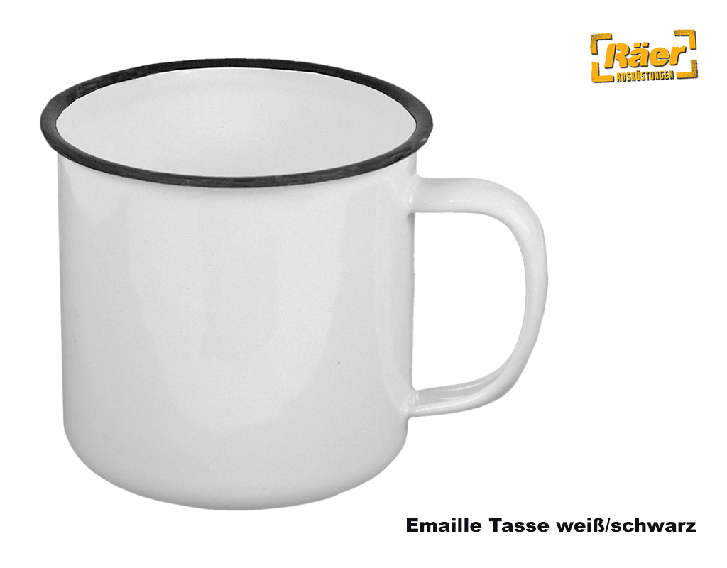 Emaille Kaffeetasse 350 ml, weiß    A