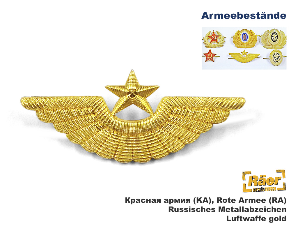 Russisches Metallabzeichen Luftwaffe gold    A