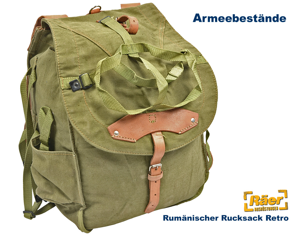 Rumänischer Retro-Rucksack, oliv    B