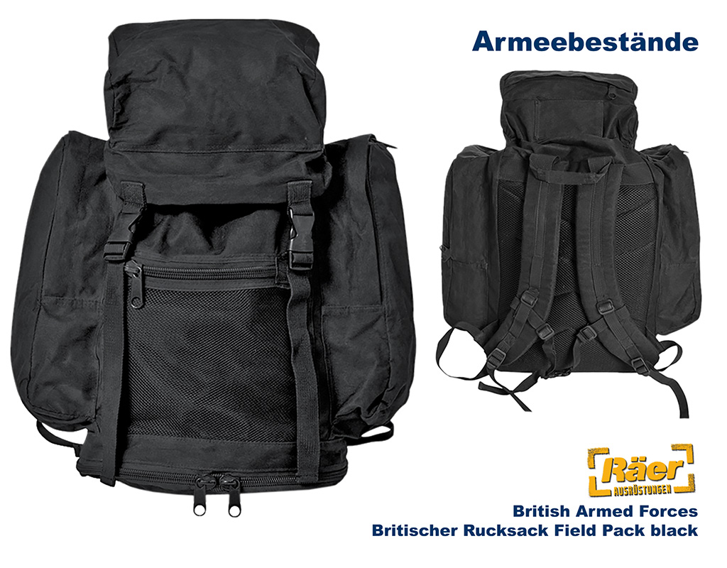 Britischer Rucksack "Field Pack black", SR97    B
