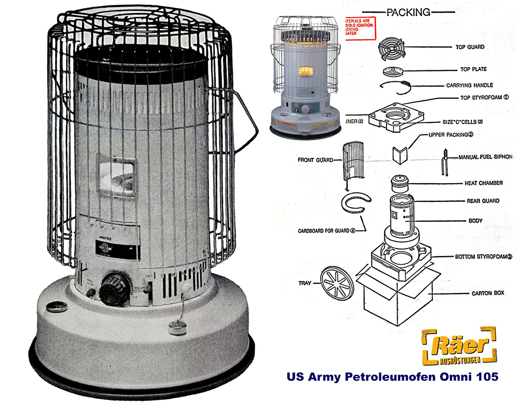 US Army Kerosinofen Omi 105, original verpackt A/B