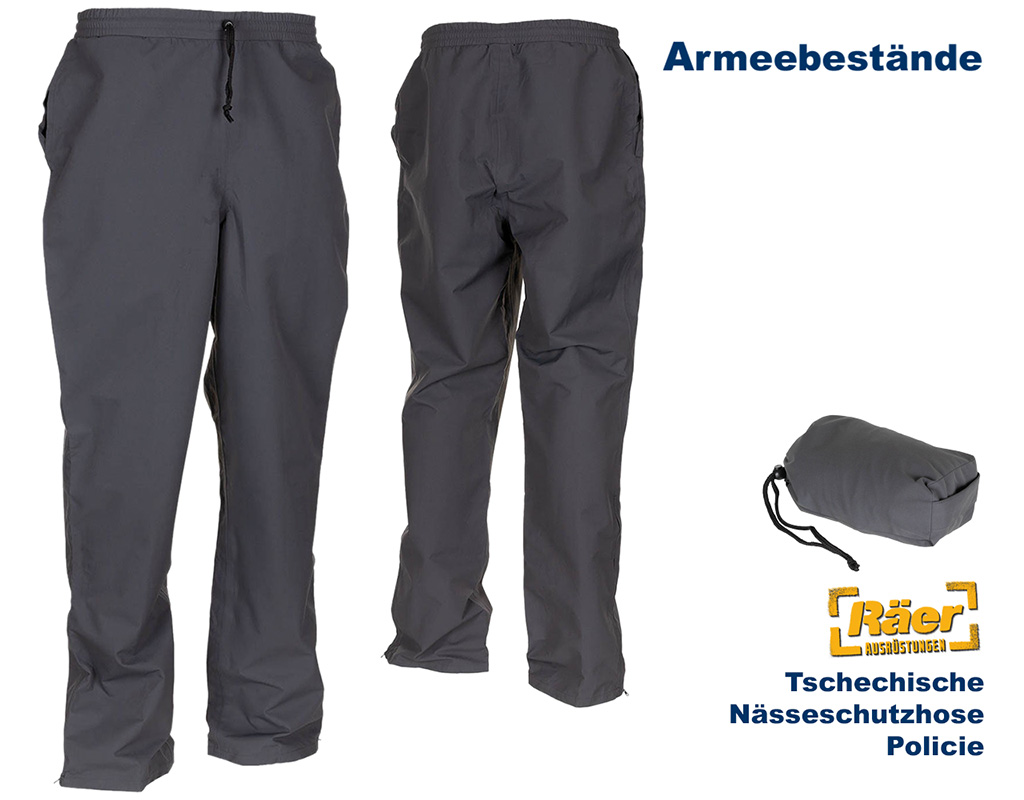 Tschechische Nässeschutzhose Policie, grau    A/B