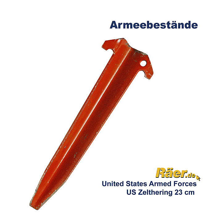 US Zelthering Aluminium, 23 cm, orange/oliv    B