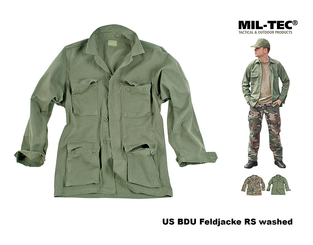 US BDU Feldjacke R/S - Ripstop washed    A