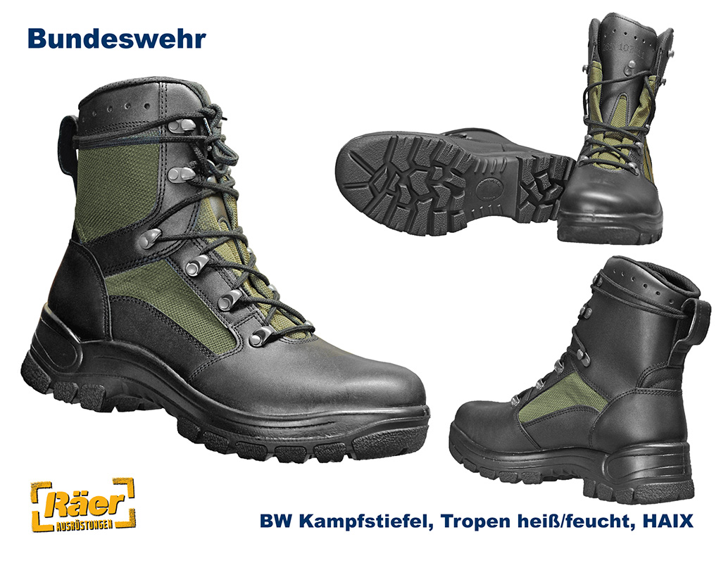 BW Kampfstiefel, Tropen , heiß/feucht, Haix A/B schwarz/oliv 46