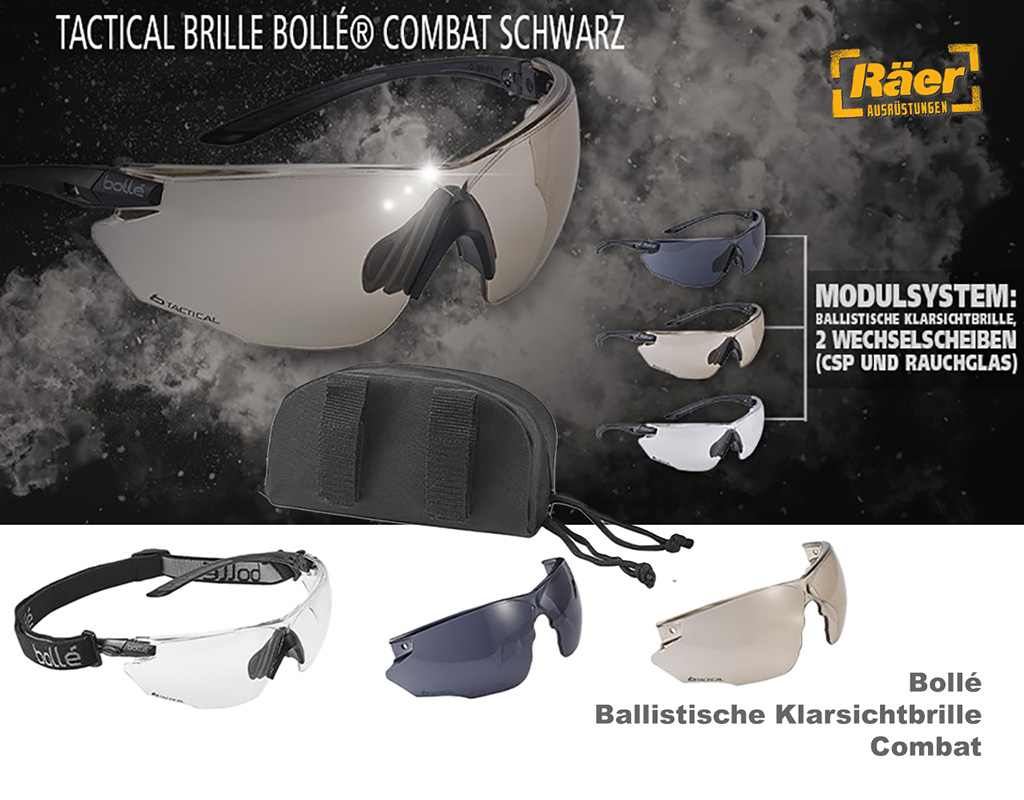 Bollé Balistische Klarsichtbrille Combat    A