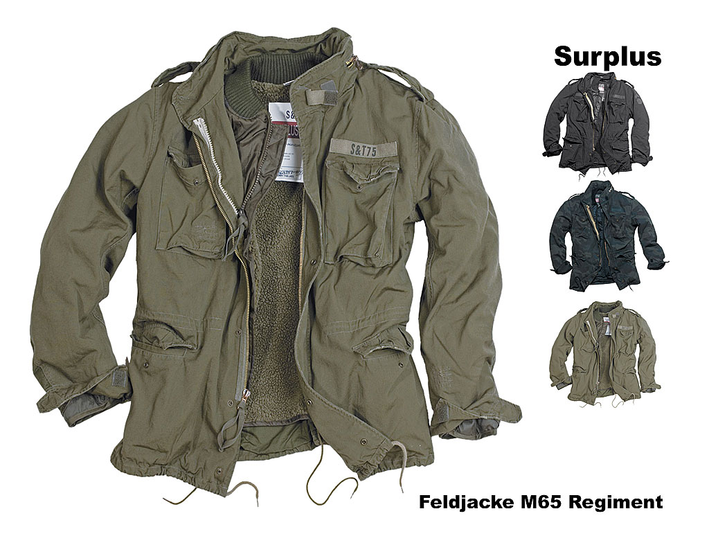 Surplus US Feldjacke M65 Regiment, gewaschen    A