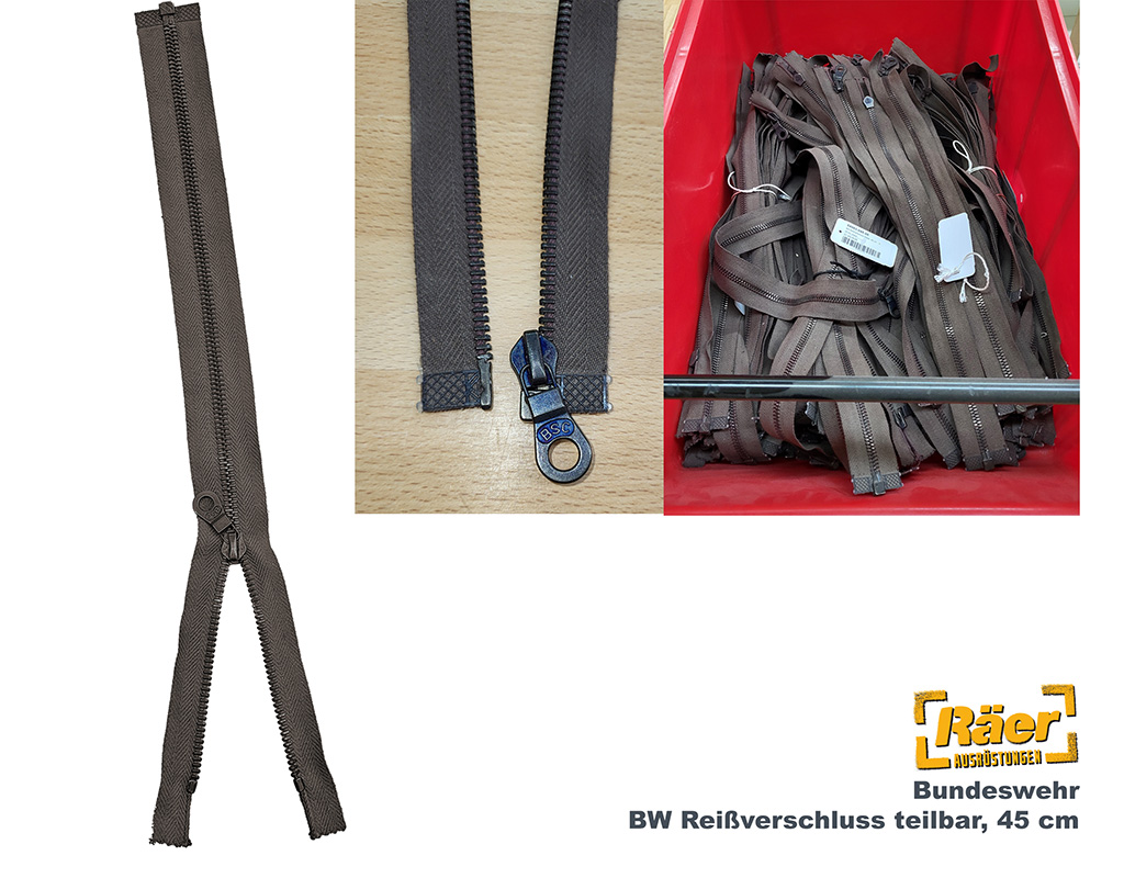 BW Reißverschluss teilbar, 45 cm, braun    A/B