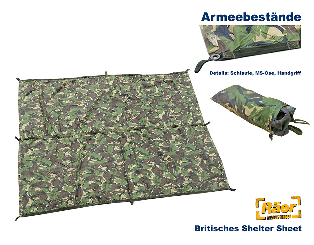 Britische Schutzplane Tarp DPM, 250 x 220 cm    B