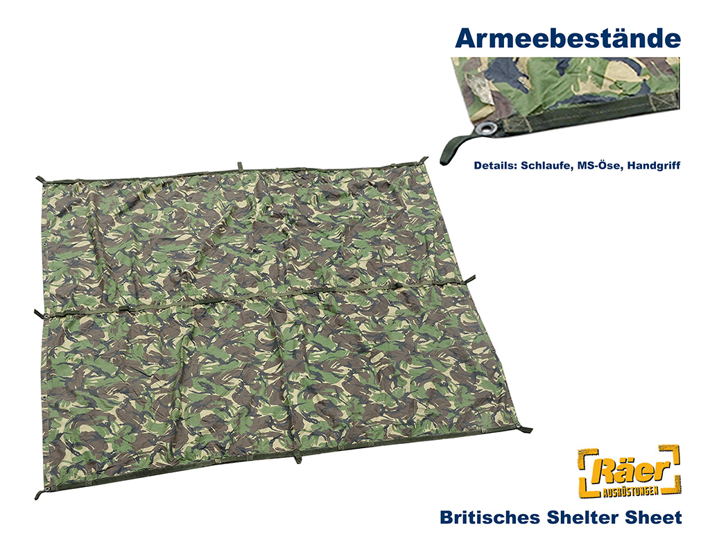 Britische Schutzplane Tarp DPM, 250 x 220 cm    B