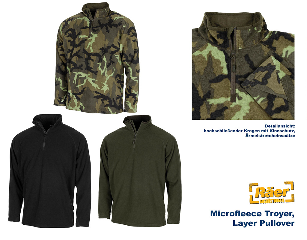 Microfleece Hemd "Troyer", Kurz-RV, 200 g/m²   A