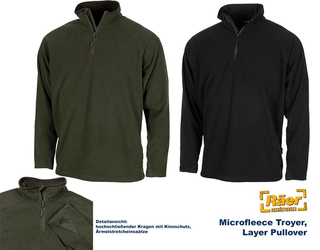 Microfleece Hemd "Troyer", Kurz-RV, 200 g/m²   A