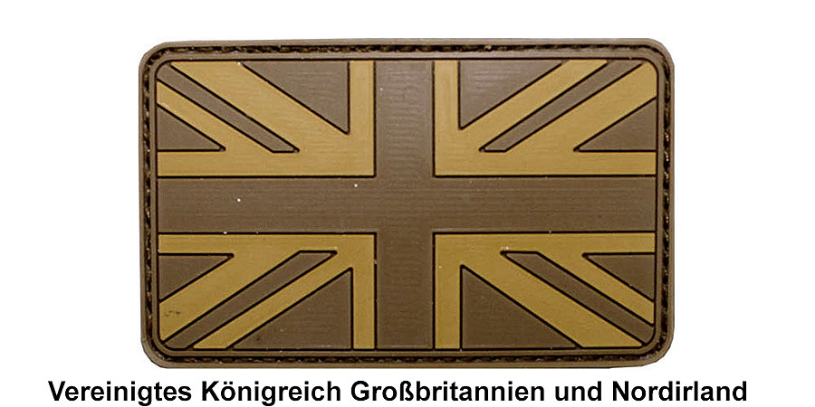 3D Klettabzeichen Flagge 8x5 cm, coyote... A