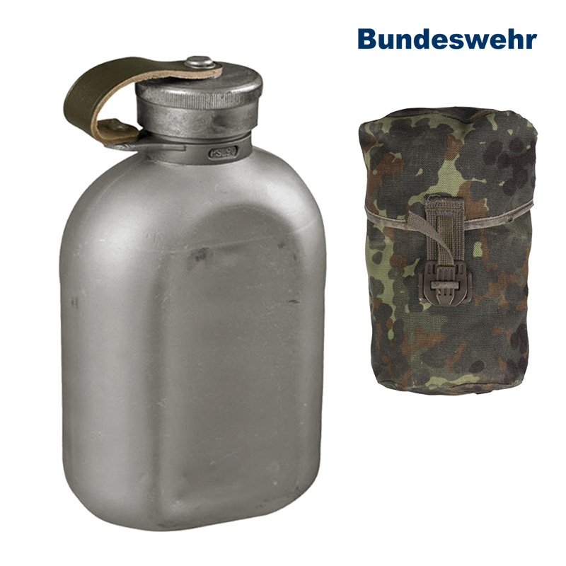 BW Feldflasche Alu mit Tarnhülle    B/C