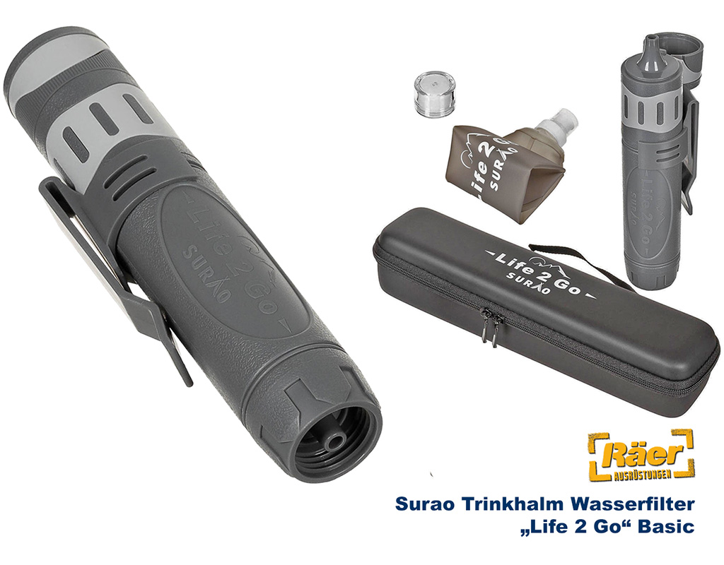 Surao Wasserfilter "Life 2 Go", grau    A