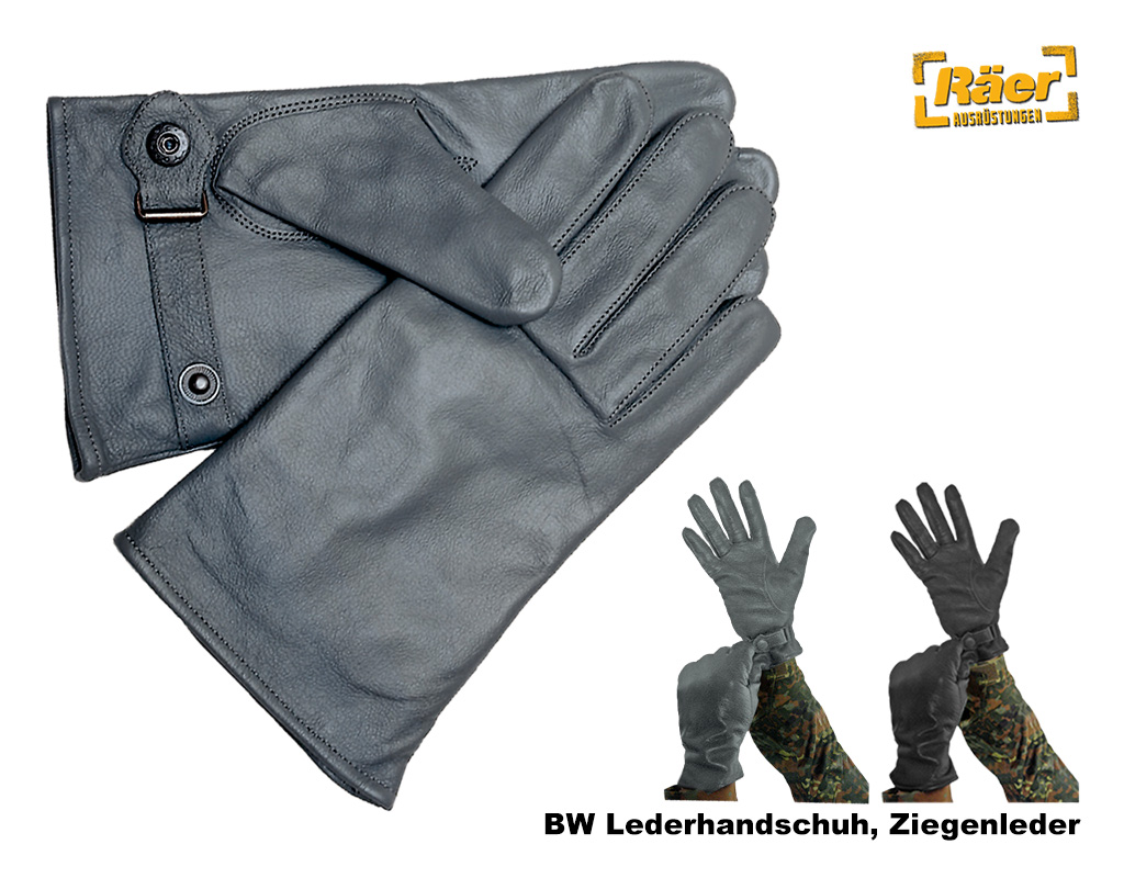 BW Lederhandschuhe, gefüttert, Ziegenleder    A