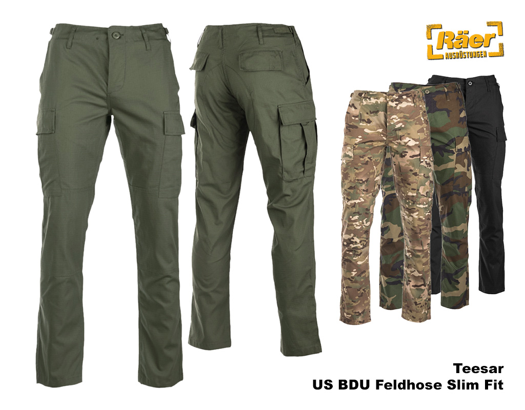 US Feldhose BDU Slim Fit, Cotton R/S, Teesar A