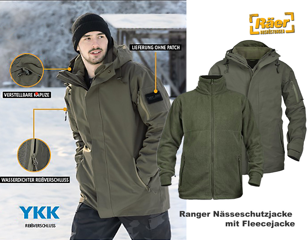 Ranger Nässeschutzjacke m.Fleecejacke Gen.II ol. A