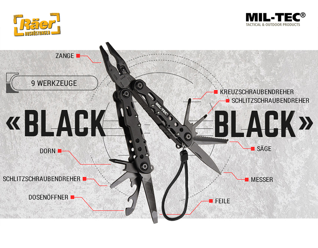 Mil-Tec Tool Black Black    A