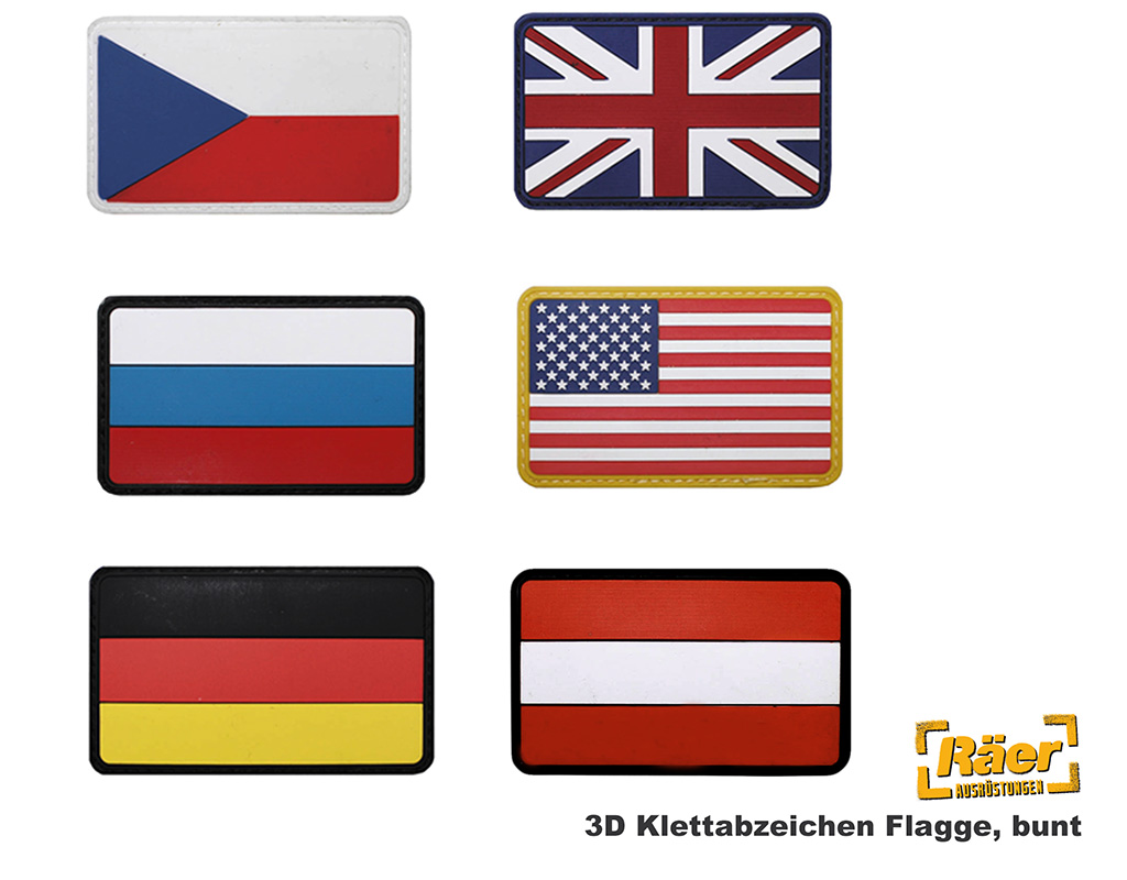 3D Klettabzeichen Flagge 8x5 cm, bunt... A