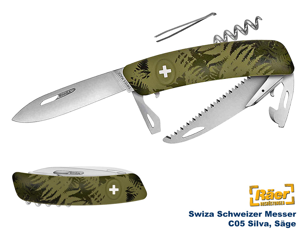 Swiza Schweizer Messer C05 Silva Säge, farn camo A