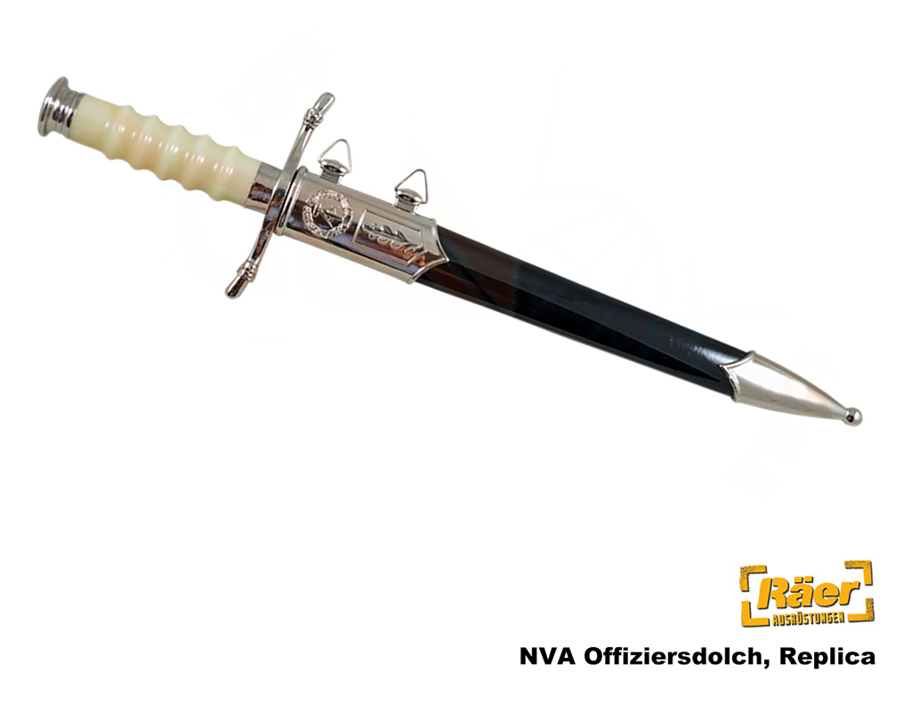 NVA Offiziersdolch m. Scheide, silberfarben    A