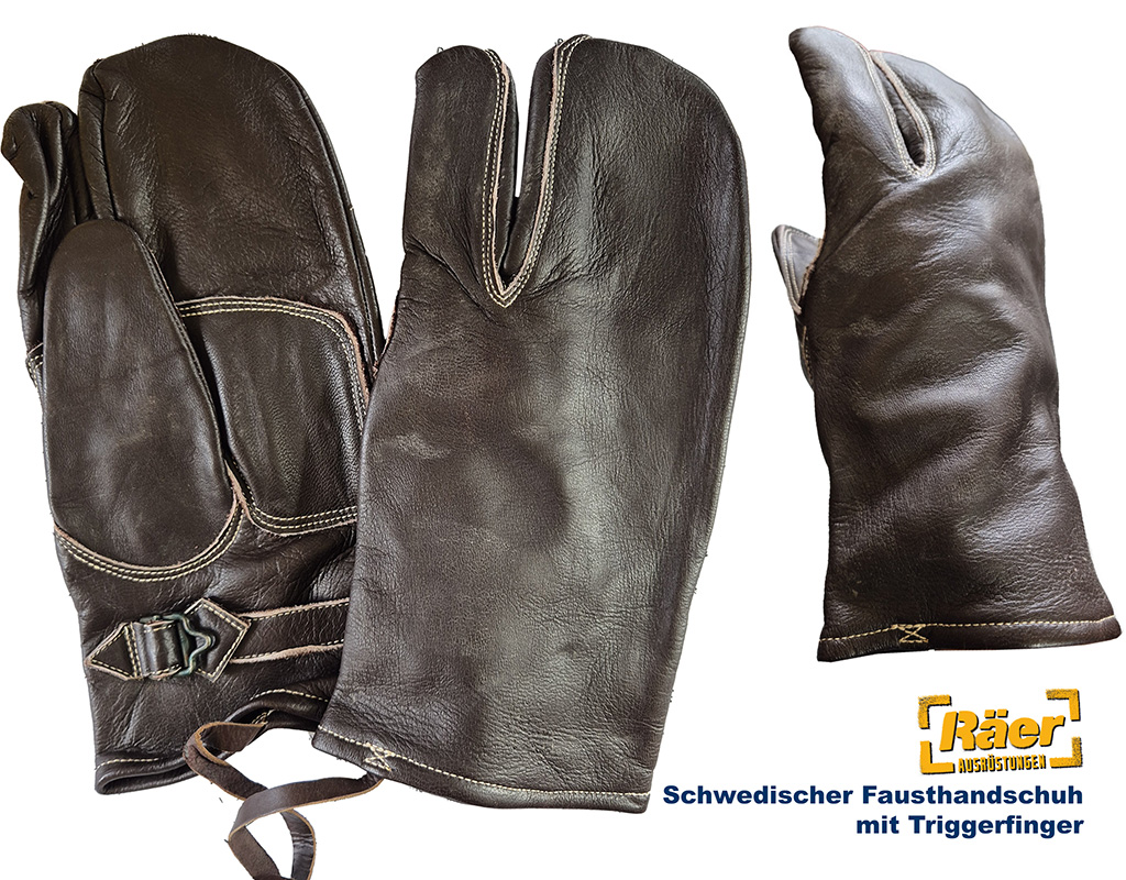 Schwedische Handschuhe m. Triggerfinger, braun B/C
