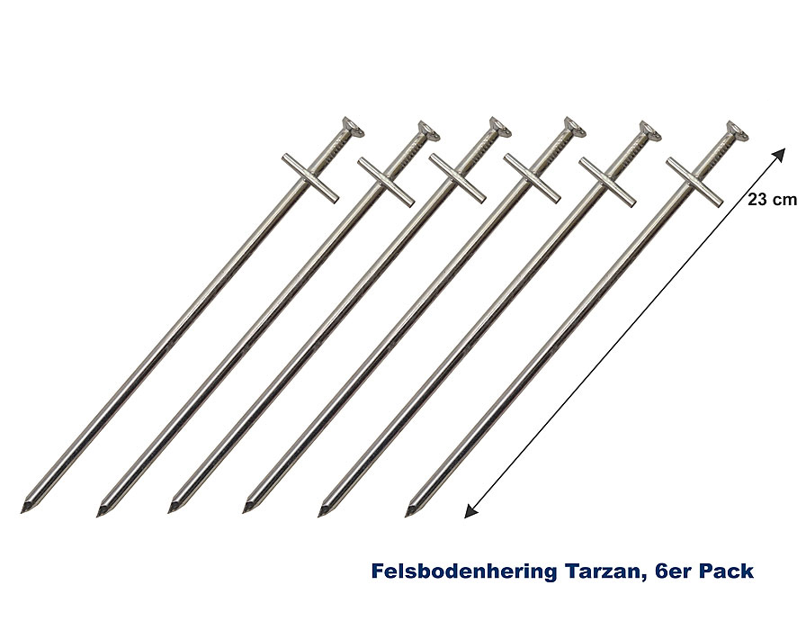 Felsbodenzelthering 23cm, 6-er Pack, "Tarzan"    A