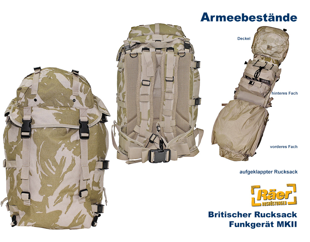 Britischer Rucksack Funkgerät MK2, desert    A/B