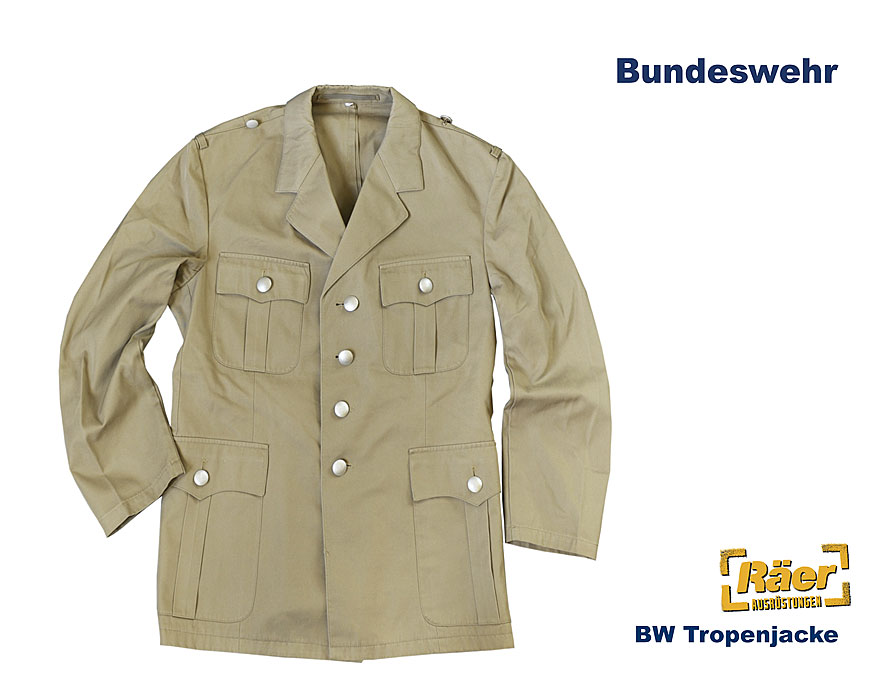 BW Uniformjacke, Tropen, khaki    A/B