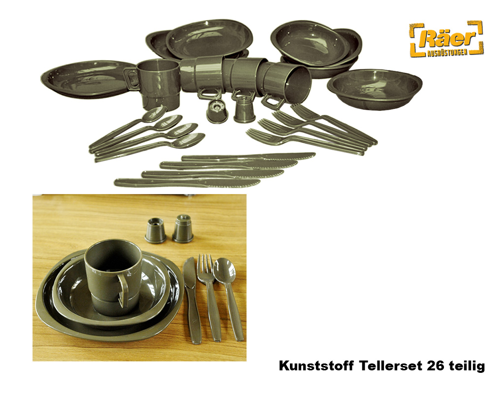 Teller-Set u. Besteck-Set, 26-teilig, Kst.    A