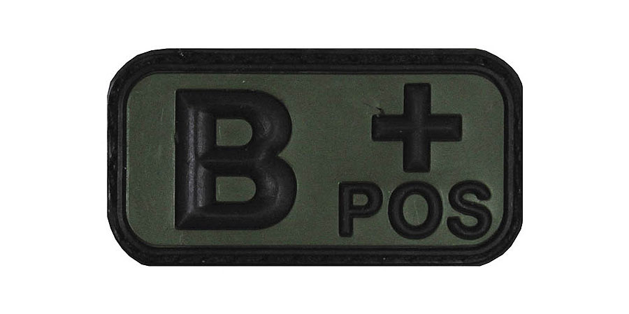 3D Klettabzeichen Blutgruppe, 5 cm, oliv    A