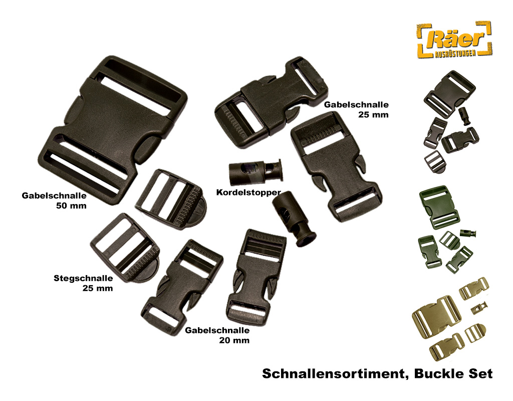 BW Schnallensortiment, Buckles Set, Kunststoff   A