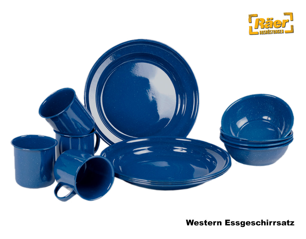 Western Essgeschirr 12-teilig, blau    A