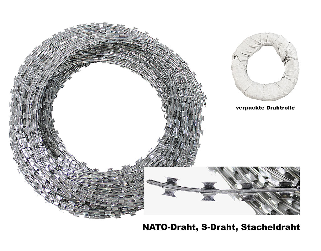 Natodraht verzinkt (Stacheldraht; S-Draht), 50m  A