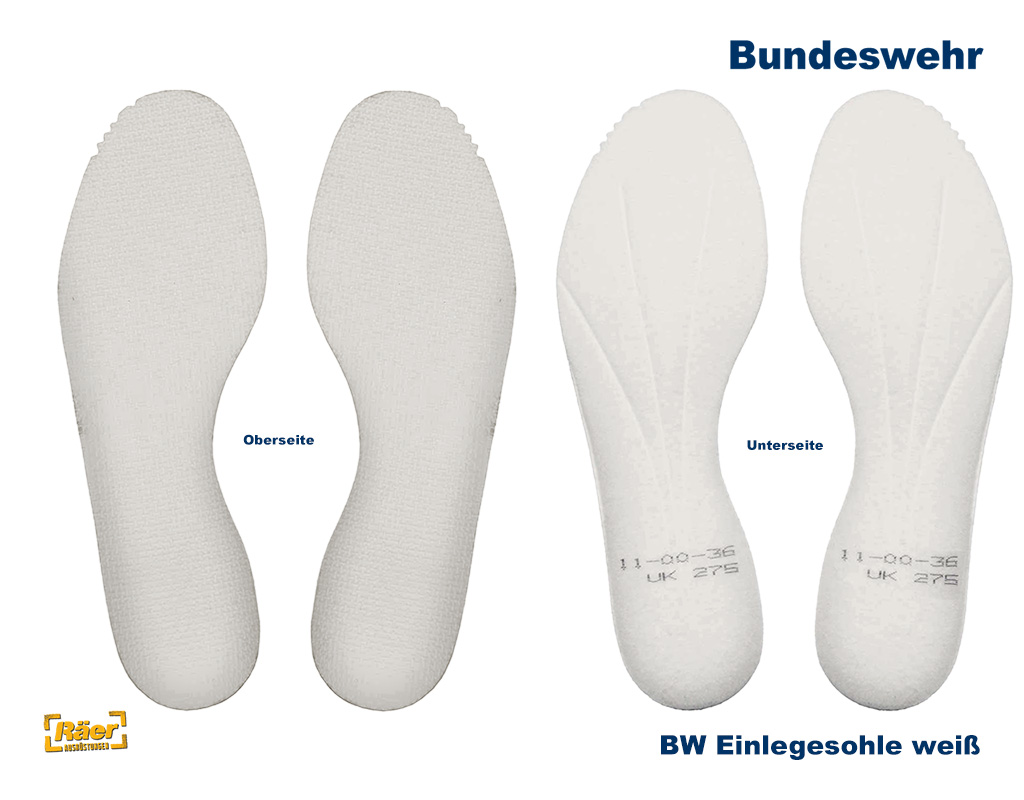 BW Einlegesohle für Kampfstiefel, weiß   A/B