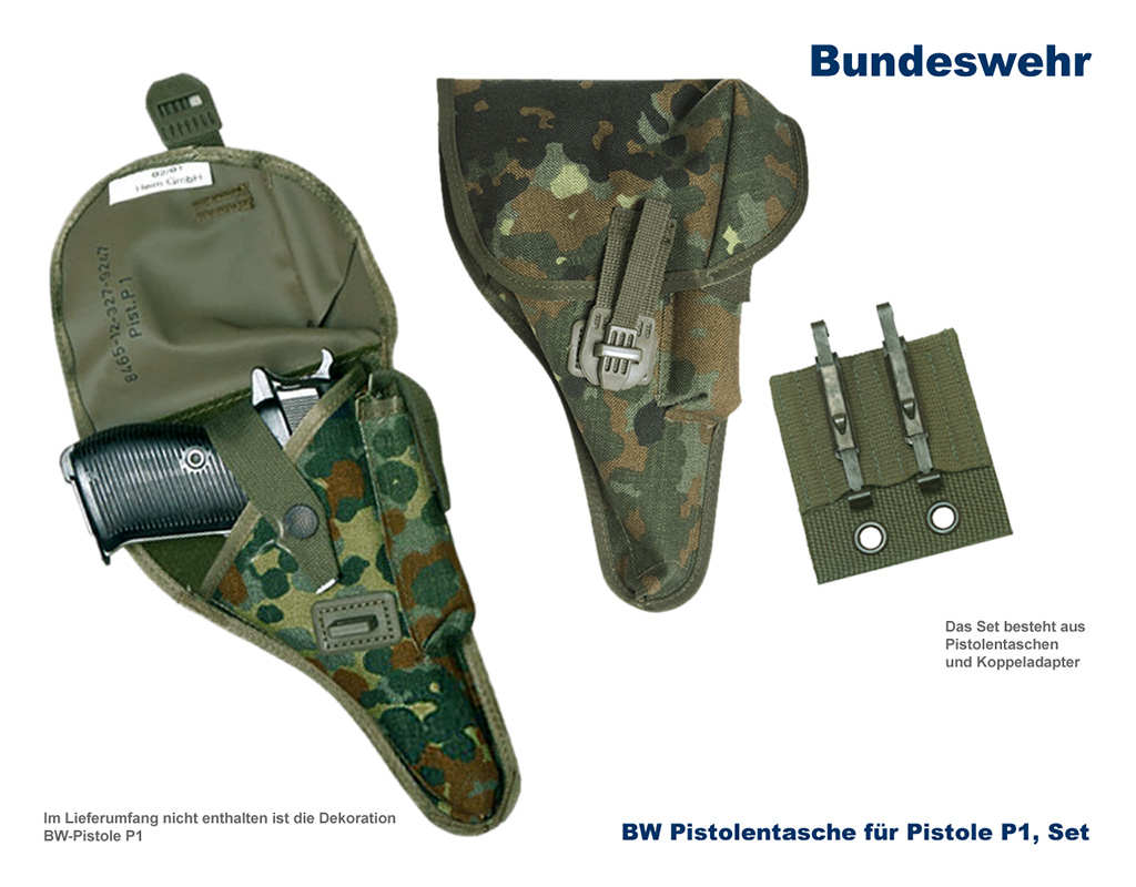 BW Pistolentasche P1 flecktarn + Adapter A