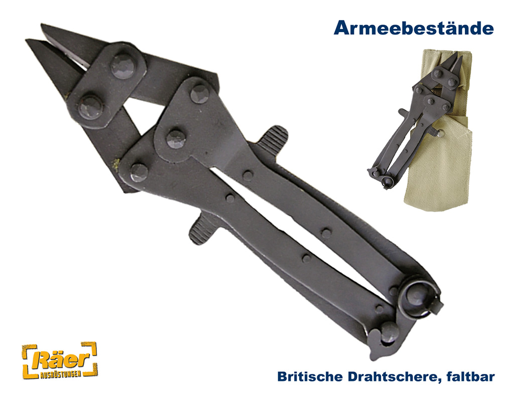 Britische Drahtschere faltbar m. Tasche    B
