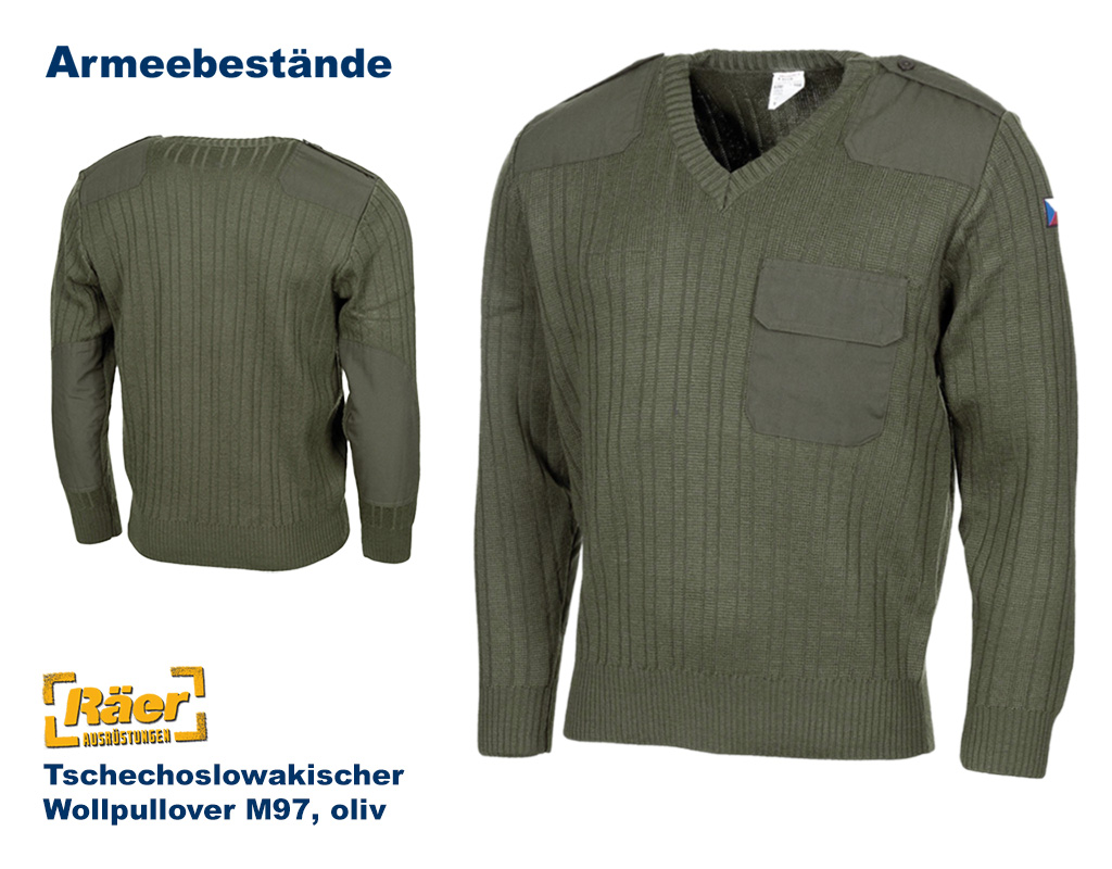 Tschechischer Wollpullover M97, oliv... A/B