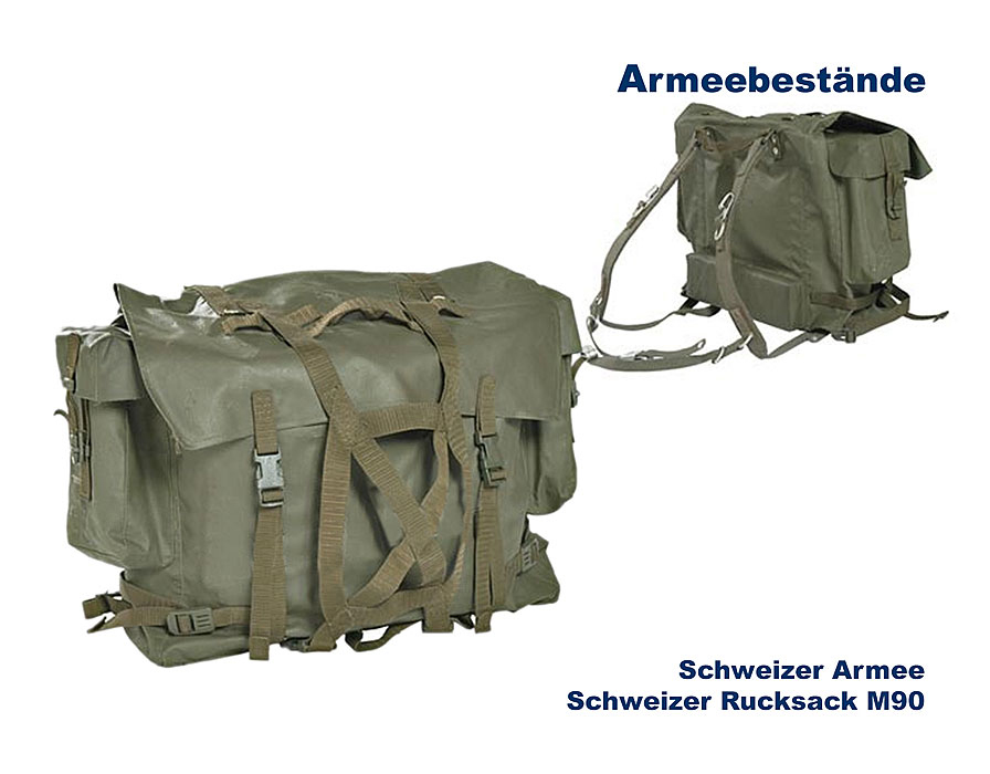 Schweizer Rucksack M90, Lederol    A/B