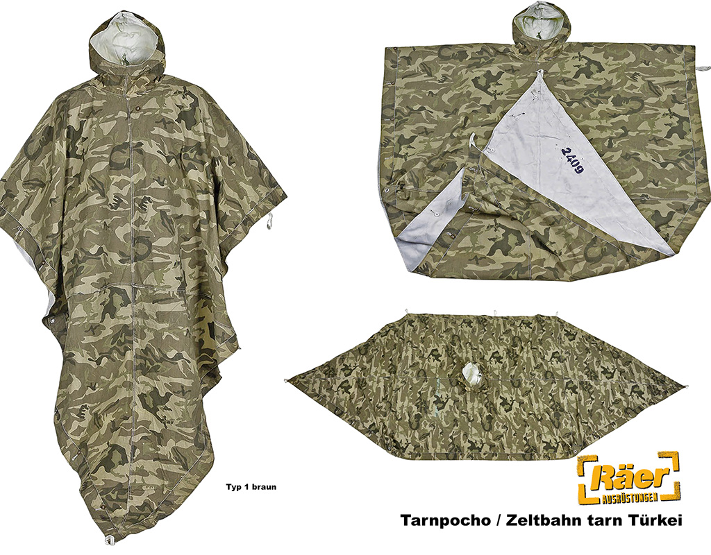 Türkische Zeltbahn, Zeltplane, Regenponcho    B/C