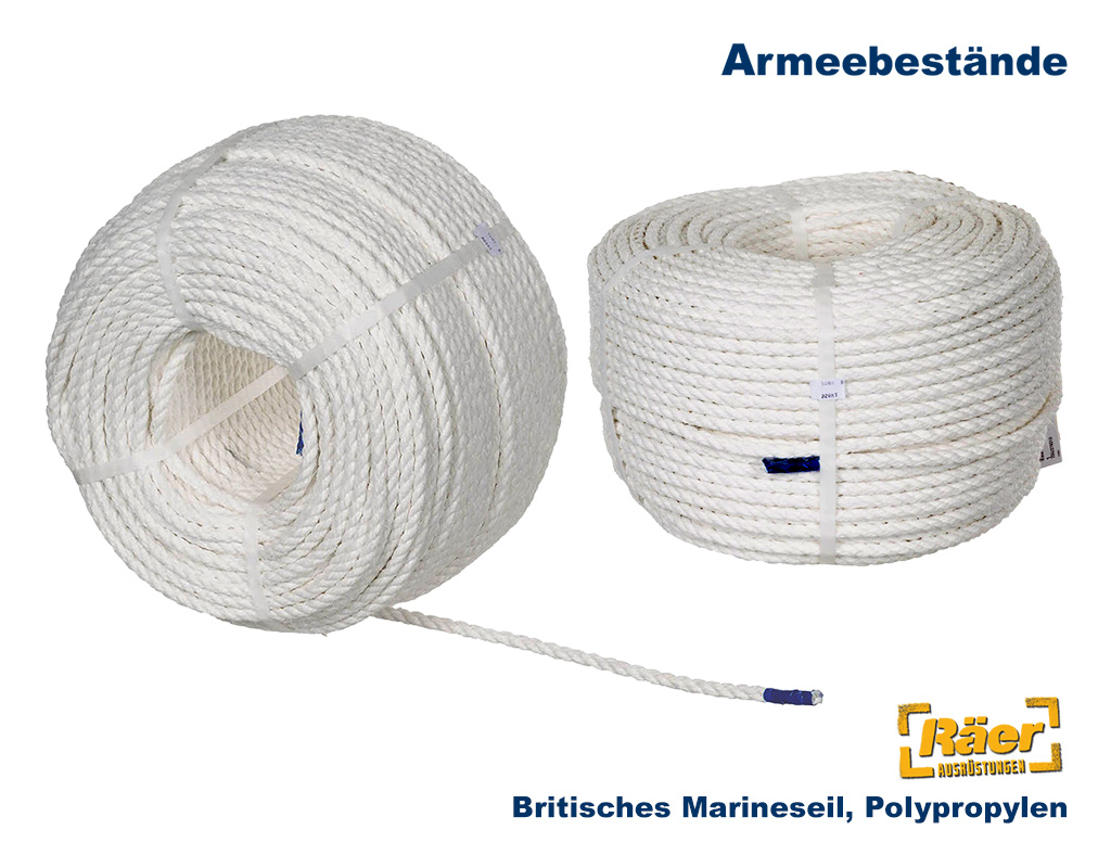 220 Meter Britisches Marineseil 10mm Ø, weiß  A