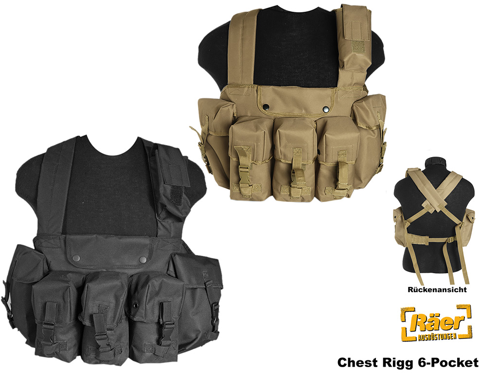 Mil-Tec Chest-Rig 6-Pocket, Einsatzweste    A