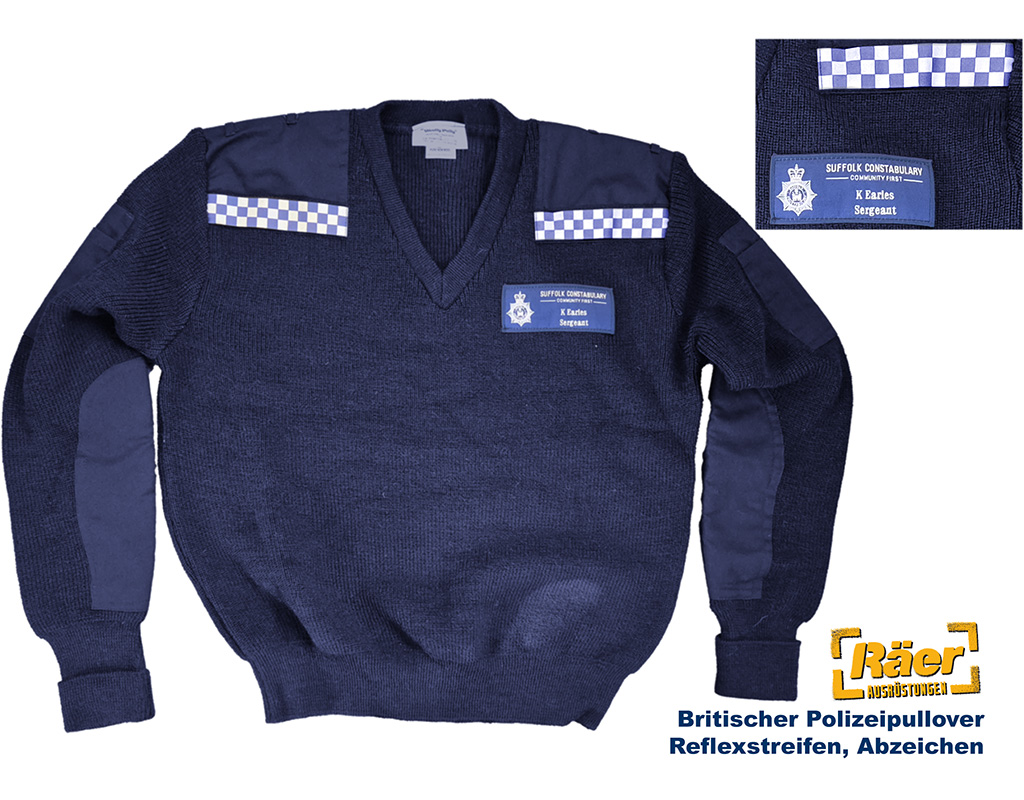 Britischer Pullover, Polizei, V, Reflex+Abz.  A/B