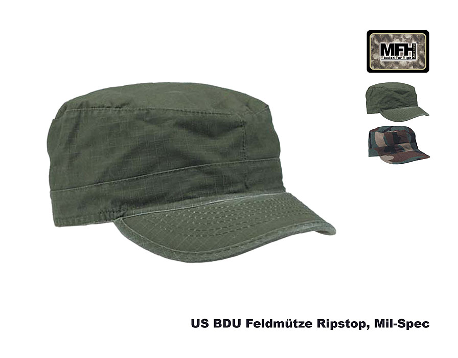 US BDU Feldmütze Ripstop, Mil-Spec, Stonewash    A