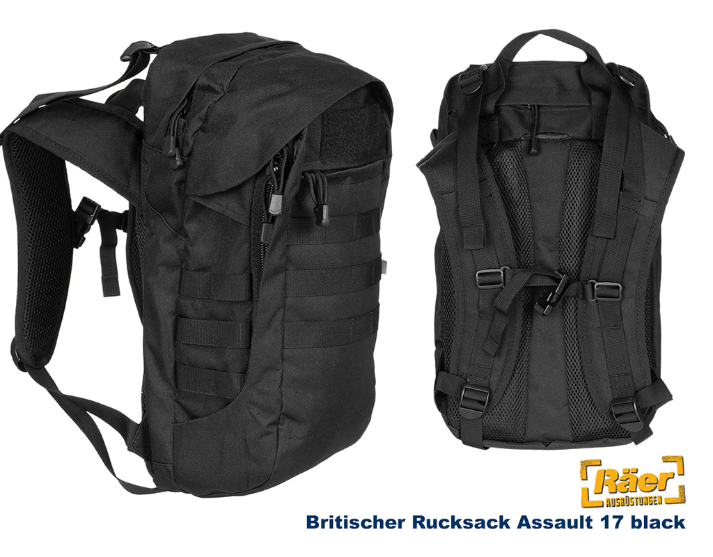 Britischer Rucksack Assault  black    A