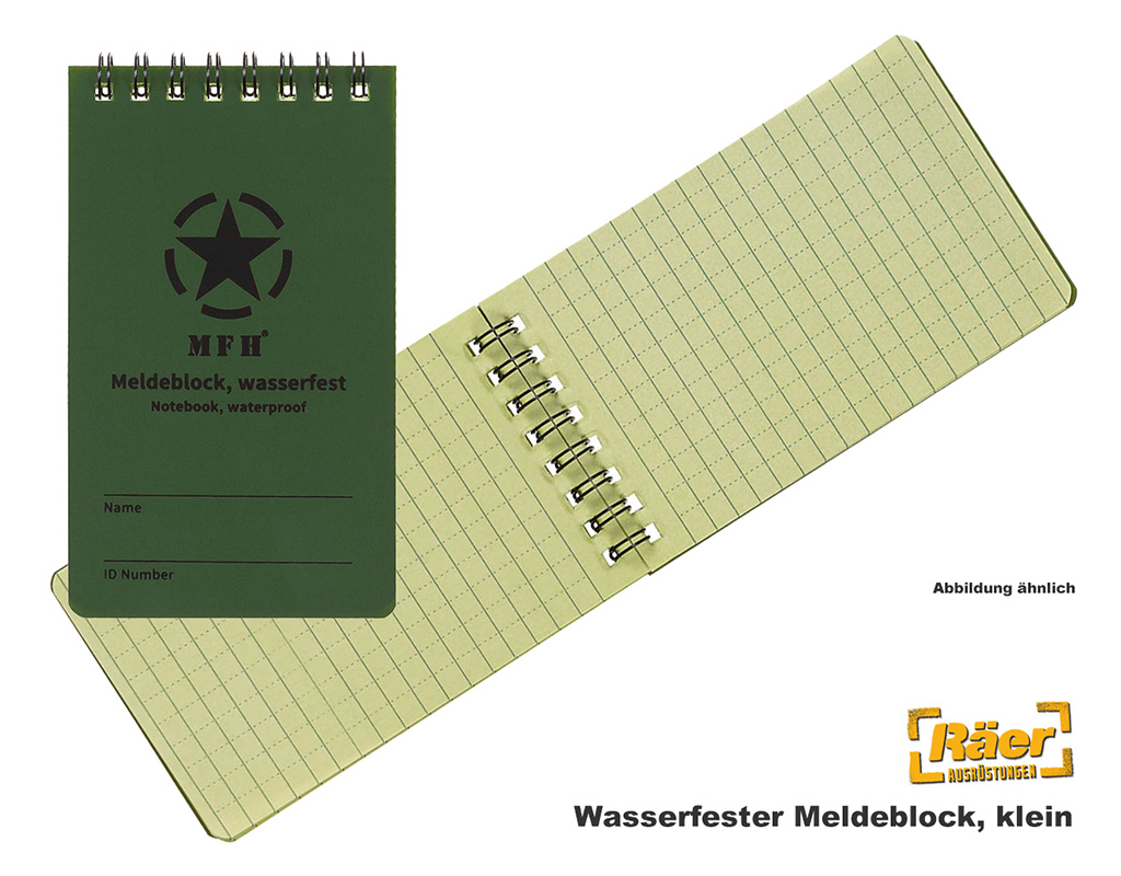 Meldeblock wasserfest, 75 x130 mm, klien    A