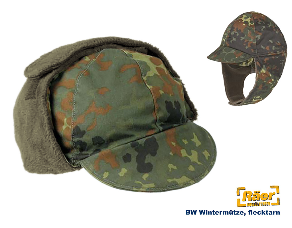 BW Wintermütze, flecktarn    B
